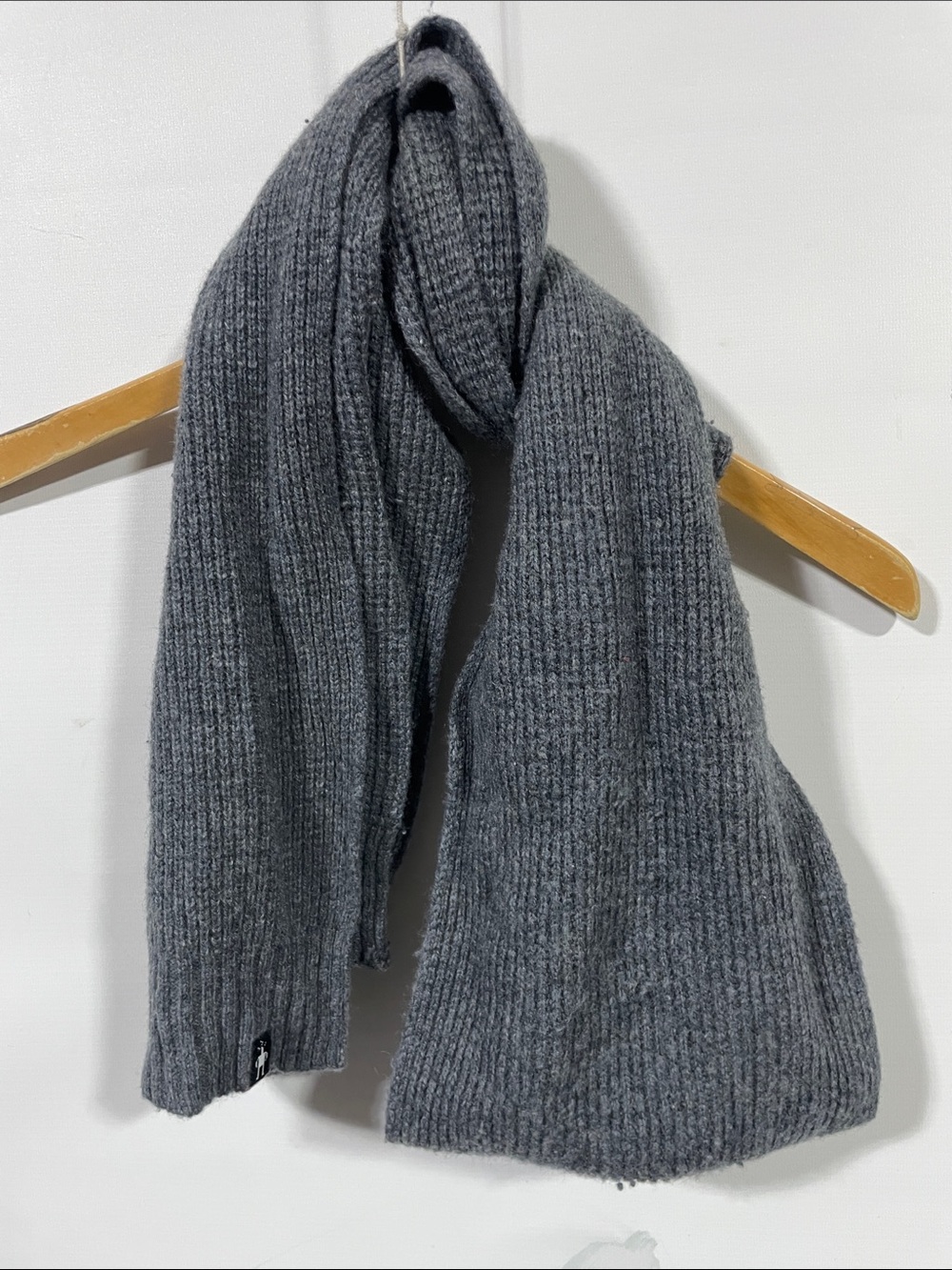 Smartwool Men's Charcoal Ribbed Knit Scarf